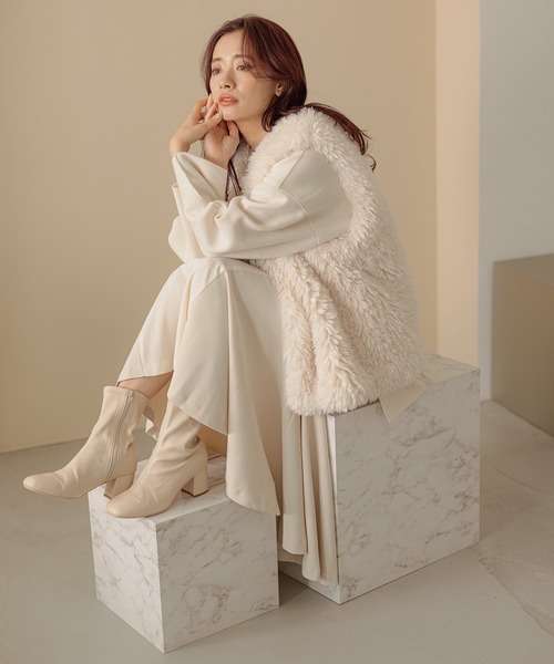 mysty woman(ミスティウーマン)の「サイド異素材マーメイドスカート 174367(スカート・レディース・ブラウン/ブラック/オフホワイト・FREE)」の20枚目の写真