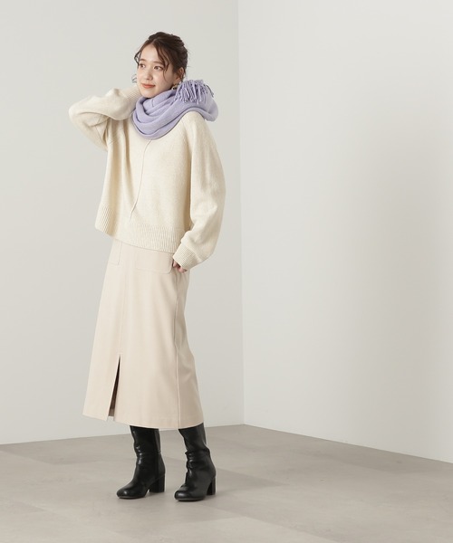 N.（N. Natural Beauty Basic）（エヌエヌナチュラルビューティーベーシック）の「【S Size Line】◆ステッチポケットミディスカート（スカート・レディース・ブラウン/ブルー/クリーム・SMALL/MEDIUM）」の5枚目の写真