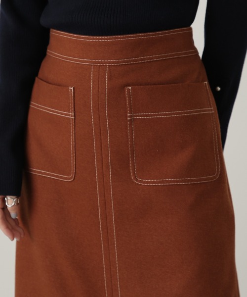 N.（N. Natural Beauty Basic）（エヌエヌナチュラルビューティーベーシック）の「【S Size Line】◆ステッチポケットミディスカート（スカート・レディース・ブラウン/ブルー/クリーム・SMALL/MEDIUM）」の17枚目の写真