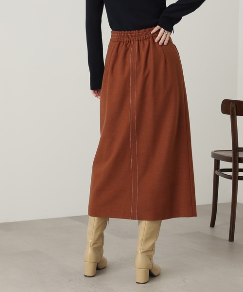 N.（N. Natural Beauty Basic）（エヌエヌナチュラルビューティーベーシック）の「【S Size Line】◆ステッチポケットミディスカート（スカート・レディース・ブラウン/ブルー/クリーム・SMALL/MEDIUM）」の13枚目の写真