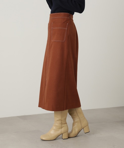 N.（N. Natural Beauty Basic）（エヌエヌナチュラルビューティーベーシック）の「【S Size Line】◆ステッチポケットミディスカート（スカート・レディース・ブラウン/ブルー/クリーム・SMALL/MEDIUM）」の11枚目の写真