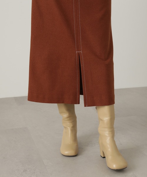 N.（N. Natural Beauty Basic）（エヌエヌナチュラルビューティーベーシック）の「【S Size Line】◆ステッチポケットミディスカート（スカート・レディース・ブラウン/ブルー/クリーム・SMALL/MEDIUM）」の6枚目の写真