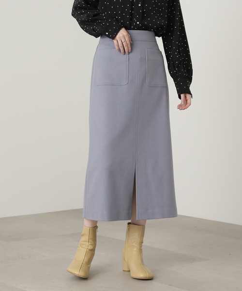 N.（N. Natural Beauty Basic）（エヌエヌナチュラルビューティーベーシック）の「【S Size Line】◆ステッチポケットミディスカート（スカート・レディース・ブラウン/ブルー/クリーム・SMALL/MEDIUM）」の4枚目の写真