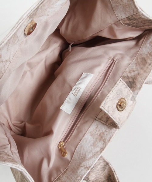 tocco closet(トッコ クローゼット)の「ゴブランプリントキャンバスバック(ハンドバッグ・レディース・ベージュ/ブラック/ピンク系その他・FREE)」の12枚目の写真