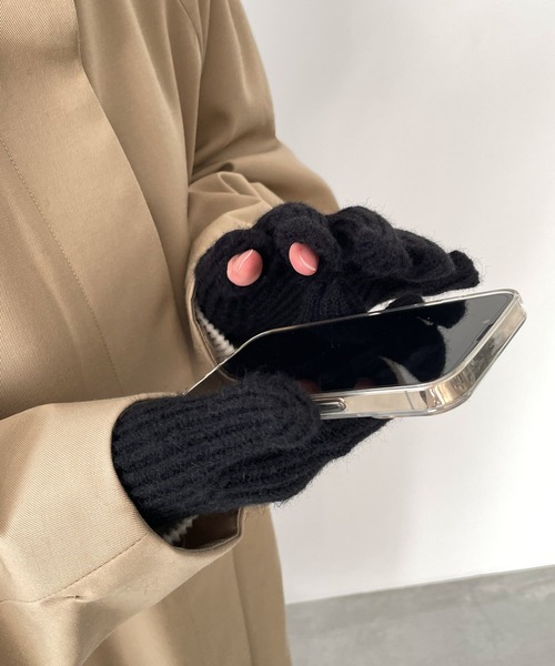 CANAL JEAN（キャナルジーン）の「El mar(エルマール) ホールタッチニットグローブ（手袋・レディース・ブラック/グレー/ブルー/ベージュ・ONE SIZE）」の5枚目の写真