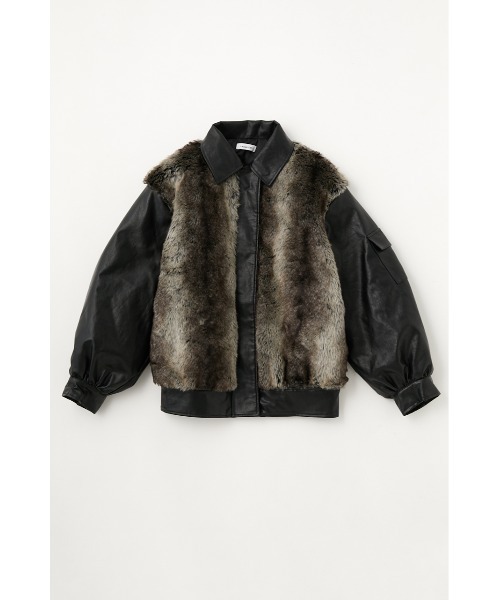 LAGUA GEM（ラグアジェム）の「F/FUR DOCKING JK フェイクファージャケット（その他アウター・レディース・ブラック/ブラウン・FREE）」の6枚目の写真