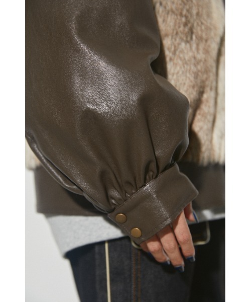 LAGUA GEM（ラグアジェム）の「F/FUR DOCKING JK フェイクファージャケット（その他アウター・レディース・ブラック/ブラウン・FREE）」の12枚目の写真