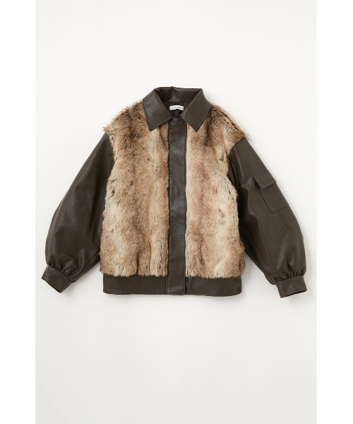 LAGUA GEM（ラグアジェム）の「F/FUR DOCKING JK フェイクファージャケット（その他アウター・レディース・ブラック/ブラウン・FREE）」の16枚目の写真