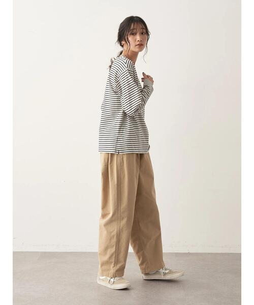 CRAFT STANDARD BOUTIQUE(クラフトスタンダードブティック)の「ボートネックレイヤードプルオーバー2(Tシャツ/カットソー・レディース・ブルー/オフホワイト/グリーン/パープル・FREE)」の12枚目の写真
