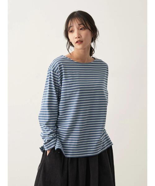 CRAFT STANDARD BOUTIQUE(クラフトスタンダードブティック)の「ボートネックレイヤードプルオーバー2(Tシャツ/カットソー・レディース・ブルー/オフホワイト/グリーン/パープル・FREE)」の16枚目の写真