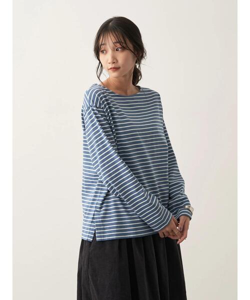 CRAFT STANDARD BOUTIQUE(クラフトスタンダードブティック)の「ボートネックレイヤードプルオーバー2(Tシャツ/カットソー・レディース・ブルー/オフホワイト/グリーン/パープル・FREE)」の17枚目の写真