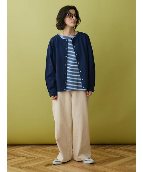 CRAFT STANDARD BOUTIQUE(クラフトスタンダードブティック)の「ボートネックレイヤードプルオーバー2(Tシャツ/カットソー・レディース・ブルー/オフホワイト/グリーン/パープル・FREE)」の19枚目の写真