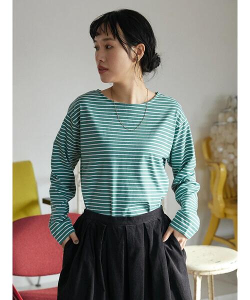 CRAFT STANDARD BOUTIQUE(クラフトスタンダードブティック)の「ボートネックレイヤードプルオーバー2(Tシャツ/カットソー・レディース・ブルー/オフホワイト/グリーン/パープル・FREE)」の20枚目の写真