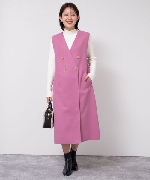 NOLLEY’S(ノーリーズ)の「圧縮ジャージジレワンピース(ワンピース・レディース・ブラック/ベージュ/ネイビー/オフホワイト/ピンク・38)」の20枚目の写真