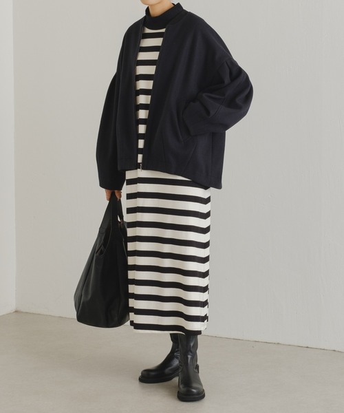 BEARDSLEY(ビアズリー)の「袖パフジップブルゾン:すぐにお届け!(ブルゾン・レディース・ブラック・FREE)」の4枚目の写真