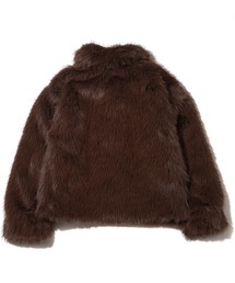 美品⭐️UGG アグ　フェイクファーコート　シャギー　裏地ロゴ　グレー　M ファー コート ジャケット レディース アウター 秋 冬 フェイクファー