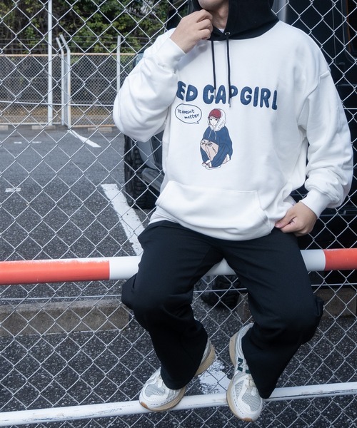 the red thread パーカー NieR Clothing パーカー.PULLOVER PARKA【RED FACE】 /ブラック