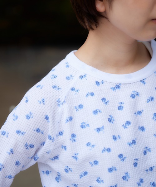 JEMORGAN（ジェーイーモーガン）の「[JEMORGAN] ワッフル青花柄クルーロンＴ（パック入）（Tシャツ/カットソー・レディース・ホワイト/杢グレー・FREE）」の8枚目の写真