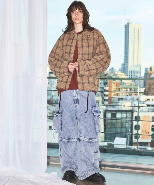 UNISEX》Big Pocket 2WAY Baggy Denim Cargo Pants/ビッグポケット2WAY