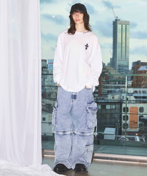 UNISEX》Big Pocket 2WAY Baggy Denim Cargo Pants/ビッグ