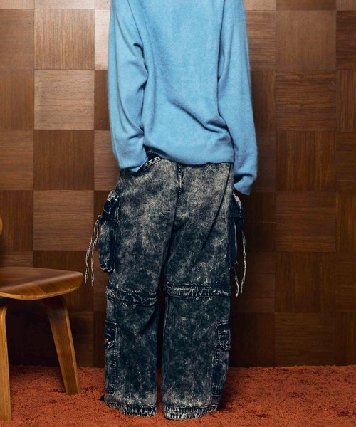 UNISEX》Big Pocket 2WAY Baggy Denim Cargo Pants/ビッグポケット2WAY