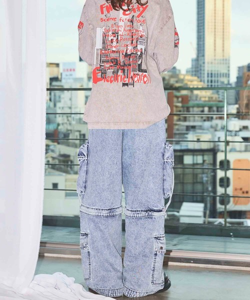 UNISEX》Big Pocket 2WAY Baggy Denim Cargo Pants/ビッグ