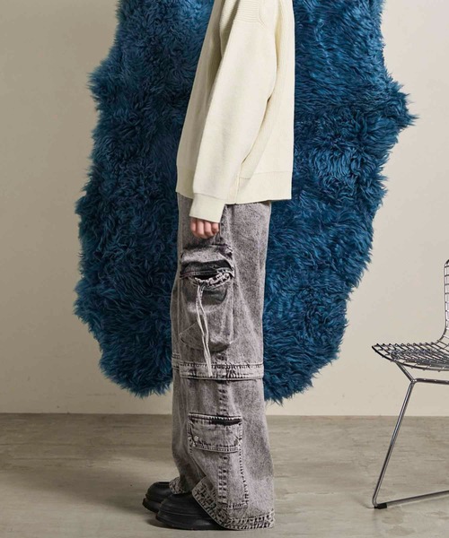 超極太90s   W36 バギーデニムカーゴパンツ 90's FUBU Cargo Denim Jeans In Blue 36 / 90s フブ デニム