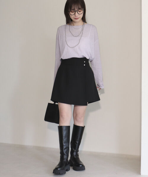 fredy emue（フレディエミュ）の「ラップミニスカパン（その他パンツ・レディース・ブラック/ベージュ・36/38）」の14枚目の写真