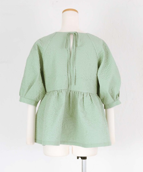 titivate（ティティベイト）の「ふくれジャガードペプラムトップス（Tシャツ/カットソー・レディース・アイボリー/ミント/ブラック/モカ・M/S）」の19枚目の写真