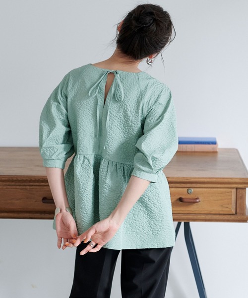 3点おまとめ　モダン天竺 スクエアペプラム ロンT ENFOLD(エンフォルド)｜モダン天竺 スクエアペプラム ロンT