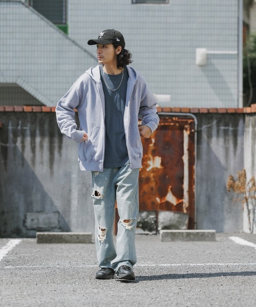 PSYNYXXピグメントクロスウィング袖切替パーカー グレー PSYNYXXピグメントクロスウィング袖切替パーカー グレー