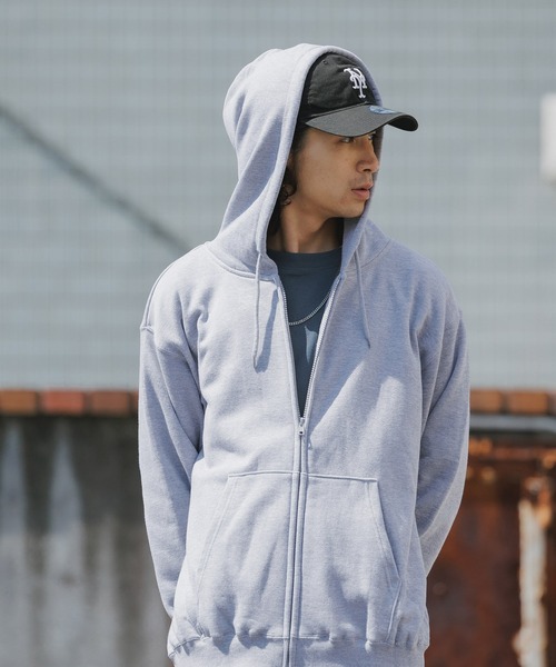 CROSS & STITCH（クロスステッチ）の「CROSS&STITCH/クロスアンドステッチ レギュラーウェイトジップパーカー 裏毛 ユニセックス ベーシック フーディー（パーカー・メンズ・ブラック/ネイビー/レッド/オートミール/ヘザーグレー・M/S/L/XL/XXL）」の7枚目の写真