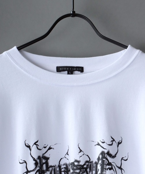 HARSH AND CRUEL フェイクレイヤード 長袖Tシャツ ロゴ トップス SITRY(シトリー)の「border sleeve fake layered T-shirt