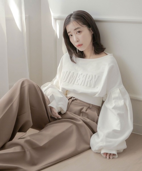 qumerry.（キュメリ）の「ドロップショルダースウエットプルオーバー（スウェット・レディース・ホワイト/オートミール/グレー/ダークブラウン・FREE）」の21枚目の写真