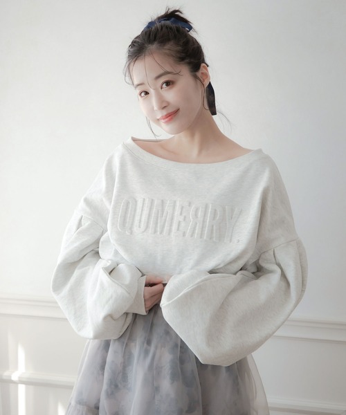 qumerry.（キュメリ）の「ドロップショルダースウエットプルオーバー（スウェット・レディース・ホワイト/オートミール/グレー/ダークブラウン・FREE）」の6枚目の写真