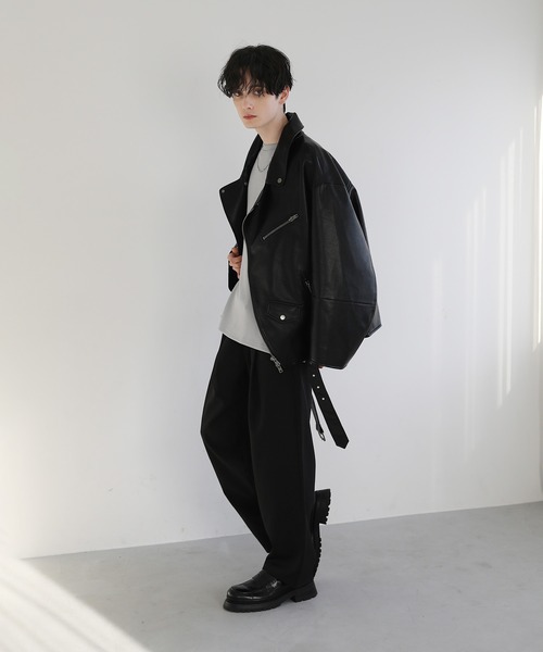 LILL（リル）の「ビッグシルエットダブルライダースジャケット