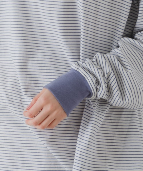 WHIMSIC（ウィムジック）の「【UNISEX/WEB限定】マイクロボーダーロングスリーブTEE（Tシャツ/カットソー・メンズ・ホワイト系その他2/グレー/ホワイト系その他・FREE）」の11枚目の写真