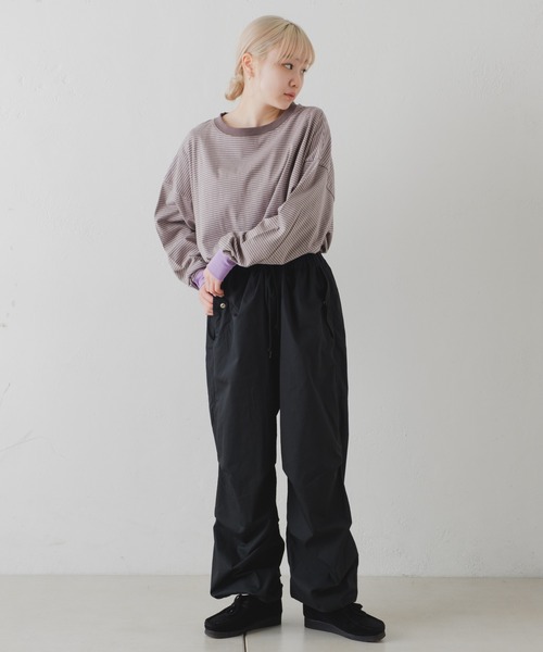 WHIMSIC（ウィムジック）の「【UNISEX/WEB限定】マイクロボーダーロングスリーブTEE（Tシャツ/カットソー・メンズ・ホワイト系その他2/グレー/ホワイト系その他・FREE）」の7枚目の写真