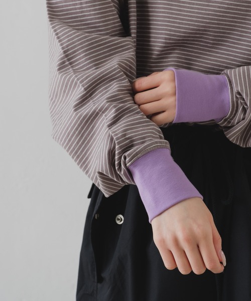 WHIMSIC（ウィムジック）の「【UNISEX/WEB限定】マイクロボーダーロングスリーブTEE（Tシャツ/カットソー・メンズ・ホワイト系その他2/グレー/ホワイト系その他・FREE）」の19枚目の写真