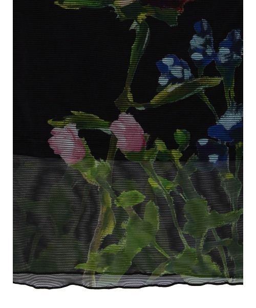 【ameri vintage】 PRINT SHEER TOP 黒 ブラック Ameri（アメリ）の「TANK SET SHEER PROP TOP（Tシャツ