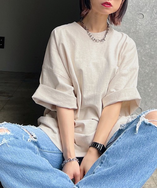 PAGEBOY（ページボーイ）の「ルーズルーズT（Tシャツ/カットソー・レディース・オートミール/ミント/イエロー/オフホワイト/ブラック・FREE）」の17枚目の写真