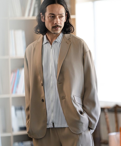 CAMBIO（カンビオ）の「mj9097-TRビッグシルエットテーラードジャケット（テーラードジャケット・メンズ・ブラック/ベージュ・M/L）」の11枚目の写真