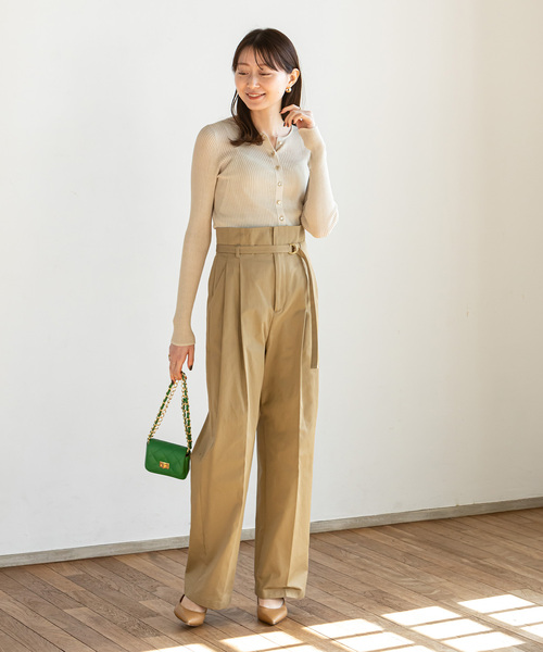 nobleノーブル　チノ素材バギーパンツ　36（ M） Noble（ノーブル）の「ハイウエストチノパンツ（スラックス