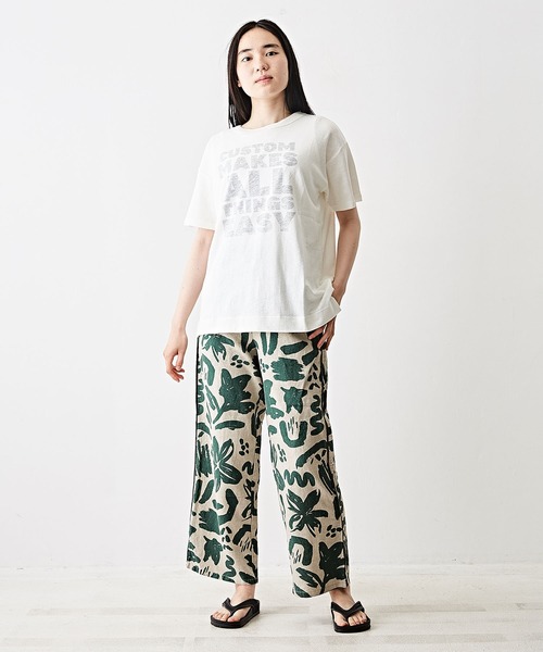TOBILA（トビラ）の「リネンレーヨンフラワープリントワイドイージーパンツ（その他パンツ・レディース・グリーン/ブラウン/ブラック・M）」の14枚目の写真