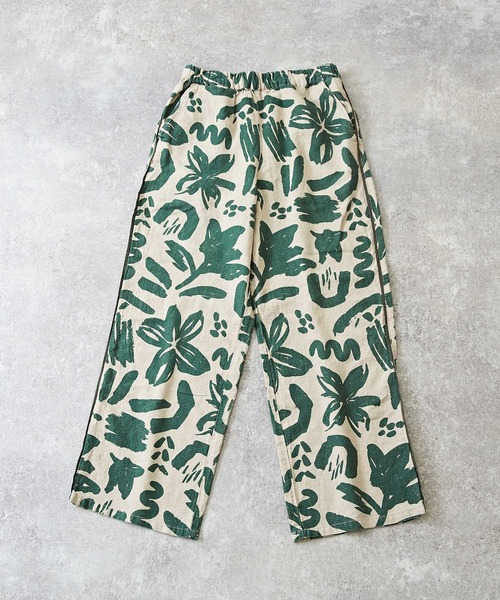 TOBILA（トビラ）の「リネンレーヨンフラワープリントワイドイージーパンツ（その他パンツ・レディース・グリーン/ブラウン/ブラック・M）」の17枚目の写真