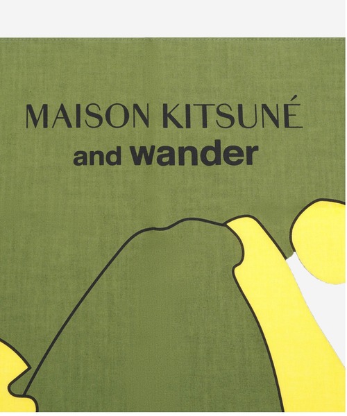 Maison Kitsune(メゾンキツネ)の「MK x AND WANDER BANDANA(バンダナ/スカーフ・メンズ・カーキ/ブルー・U)」の5枚目の写真