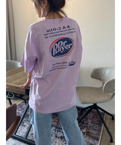 owndaily（オンデイリー）の「DrplayerオーバーザイズロゴＴシャツ（Tシャツ/カットソー・レディース・ブラック/ホワイト/グリーン/パープル・FREE）」の5枚目の写真