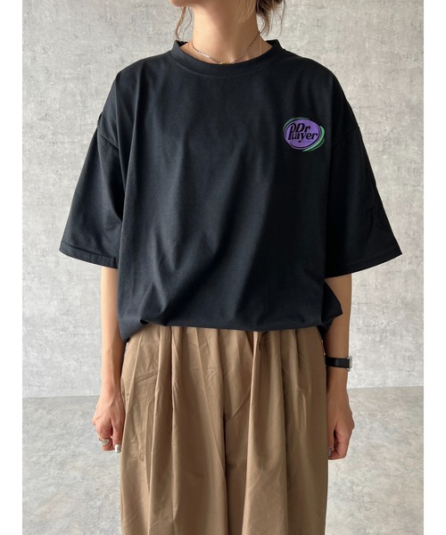 owndaily（オンデイリー）の「DrplayerオーバーザイズロゴＴシャツ（Tシャツ/カットソー・レディース・ブラック/ホワイト/グリーン/パープル・FREE）」の9枚目の写真