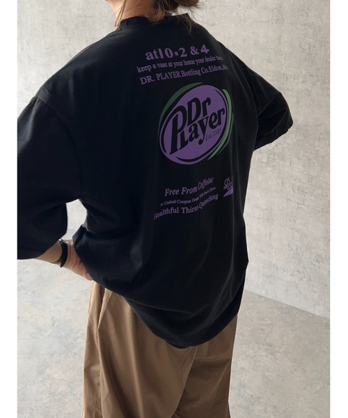 owndaily（オンデイリー）の「DrplayerオーバーザイズロゴＴシャツ（Tシャツ/カットソー・レディース・ブラック/ホワイト/グリーン/パープル・FREE）」の13枚目の写真
