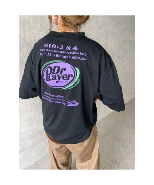 owndaily（オンデイリー）の「DrplayerオーバーザイズロゴＴシャツ（Tシャツ/カットソー・レディース・ブラック/ホワイト/グリーン/パープル・FREE）」の10枚目の写真